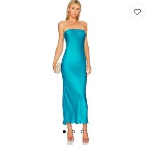 SNDAYS x REVOLVE Angel Strapless Midi Dress in Blue